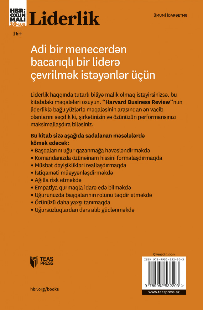 Liderlik “Harvard Business Review”: oxunmalı “10-luq”